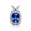 Pendant with Natural Tanzanite & Natural Diamonds in 14K Gold